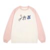 Hand-Drawn Whimsical Color-Block Crew Neck Sweatshirt