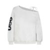 Lettered Print Off-Shoulder Sweatshirt