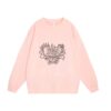 Trendy Heart Print Pink Crew Neck Sweatshirt